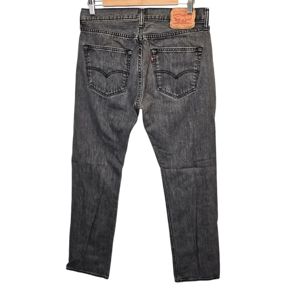 Levi's 501 Men's 32x32 Striaght Fit Stone Washed Gray Denim Jeans 501-6275